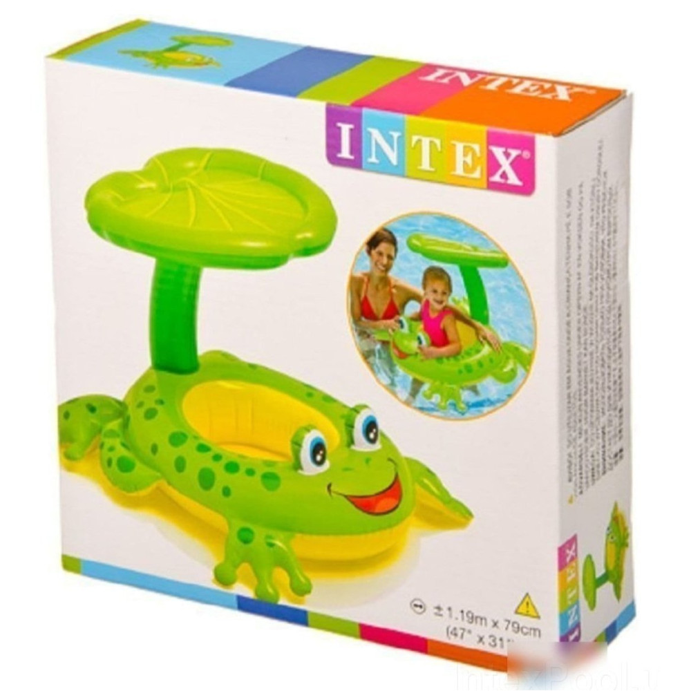 Детский надувной круг Лягушка Intex с трусиками и навесом (Интекс 56584)