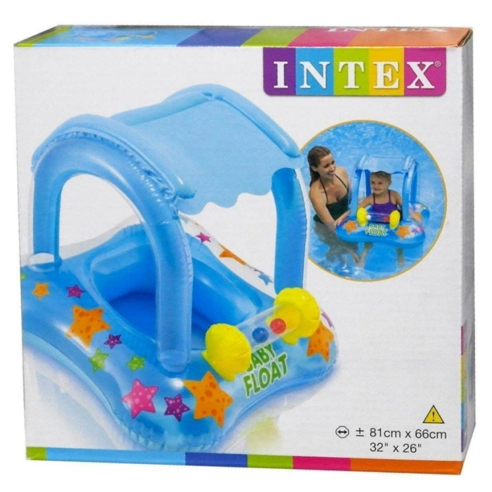 Детский надувной плотик-лодочка Intex с навесом и трусиками (Интекс 56581)