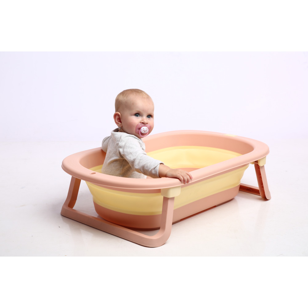 Ванночка складана Babyhood Комфорт Плюс з термометром, рожева (ВН-328PY) Ванночка складана Babyhood Комфорт Плюс з термометром, рожева (ВН-328PY)