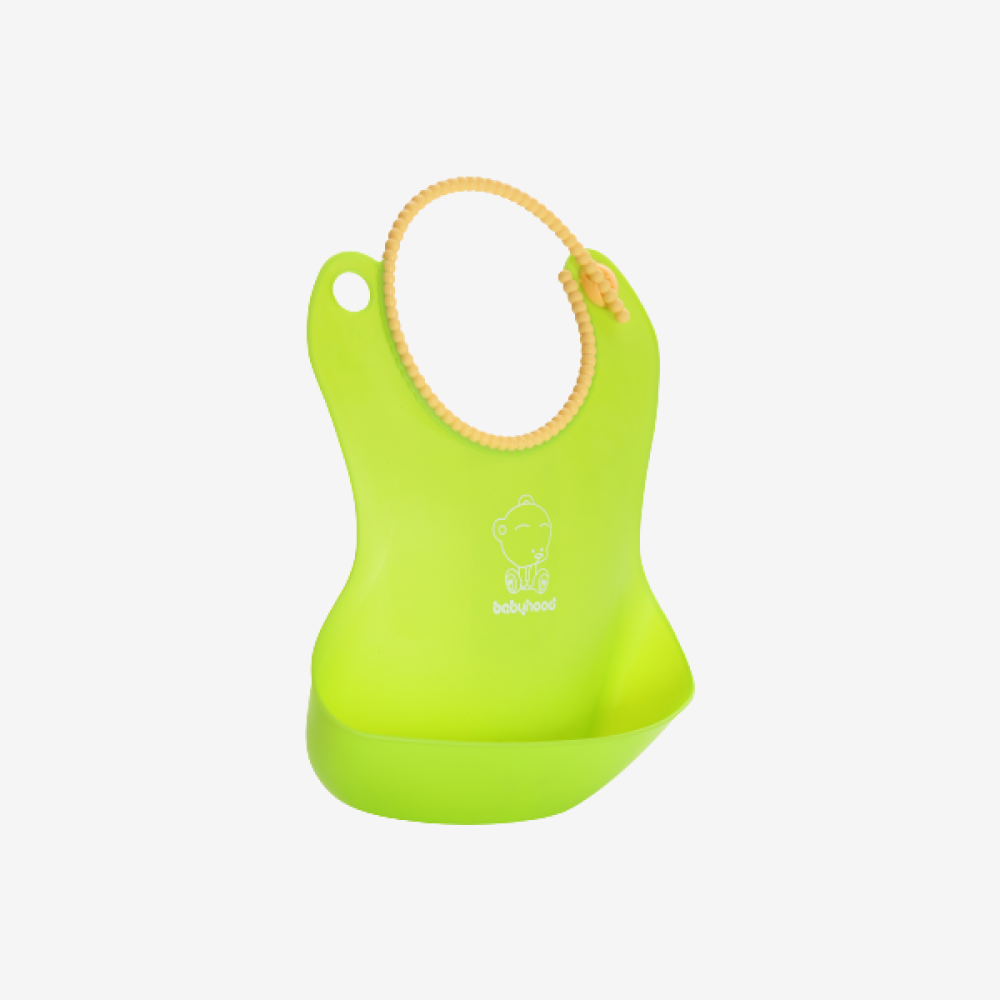 Силіконовий фартух для годування Babyhood, зелений (BH-401G)