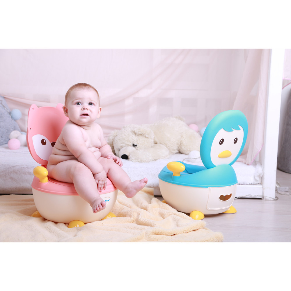 Дитячий горщик Babyhood Лисиця з поліуретановим кільцем, рожевий (ВН-113FP)