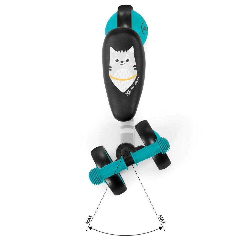 Kinderkraft Cutie - триколісний міні-біговел (від 1 року, до 25 кг) • Turquoise (KKRCUTITRQ0000)