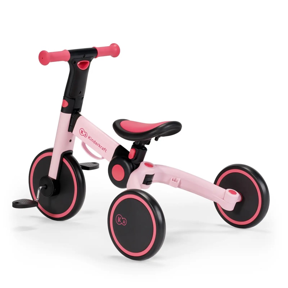 Kinderkraft 4TRIKE - легкий трехколісний велосипед, біговел (від 1 до 3 років) • \Candy Pink (KR4TRI00PNK0000)