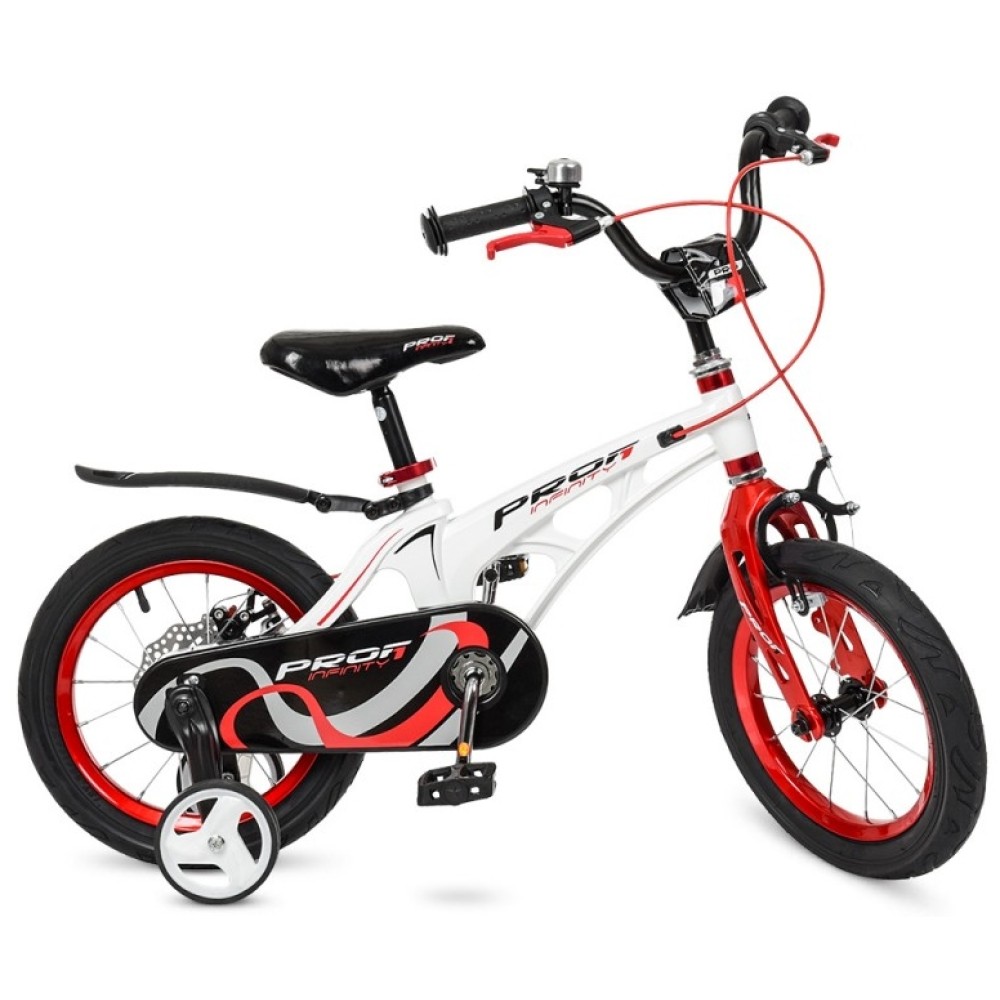 Велосипед двоколісний Profi 14д. біло-червоний (LMG14202)