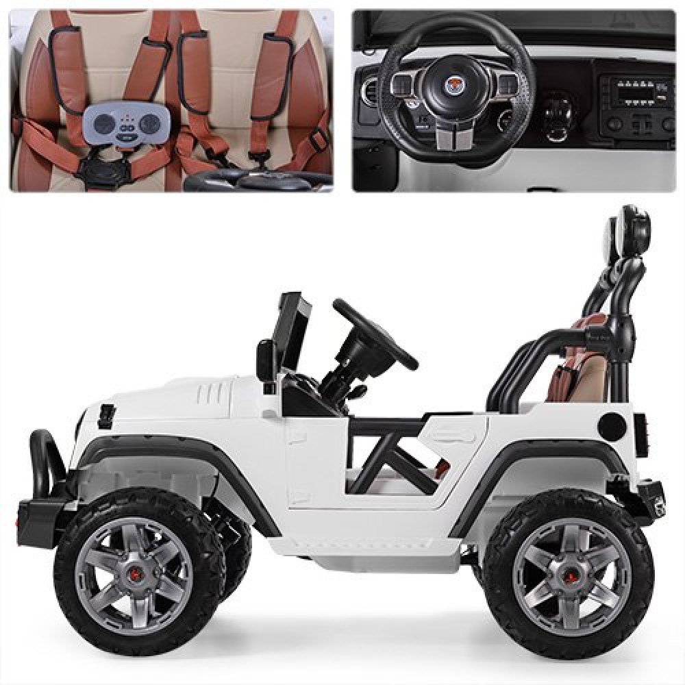 Дитячий електромобіль Джип Jeep Wrangler M 3673EBLR-1 білий