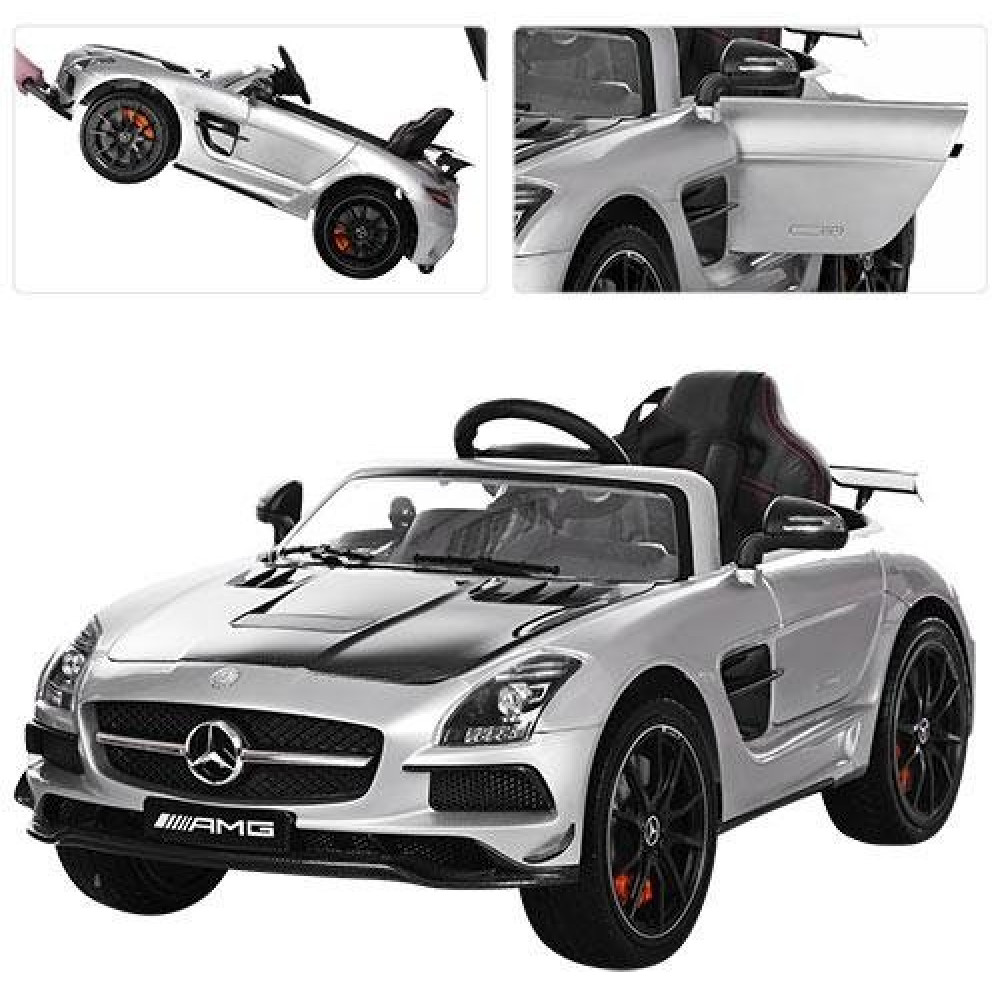 Дитячий електромобіль Mercedes M 2760 EBLRS-11-2 сріблястий-карбон