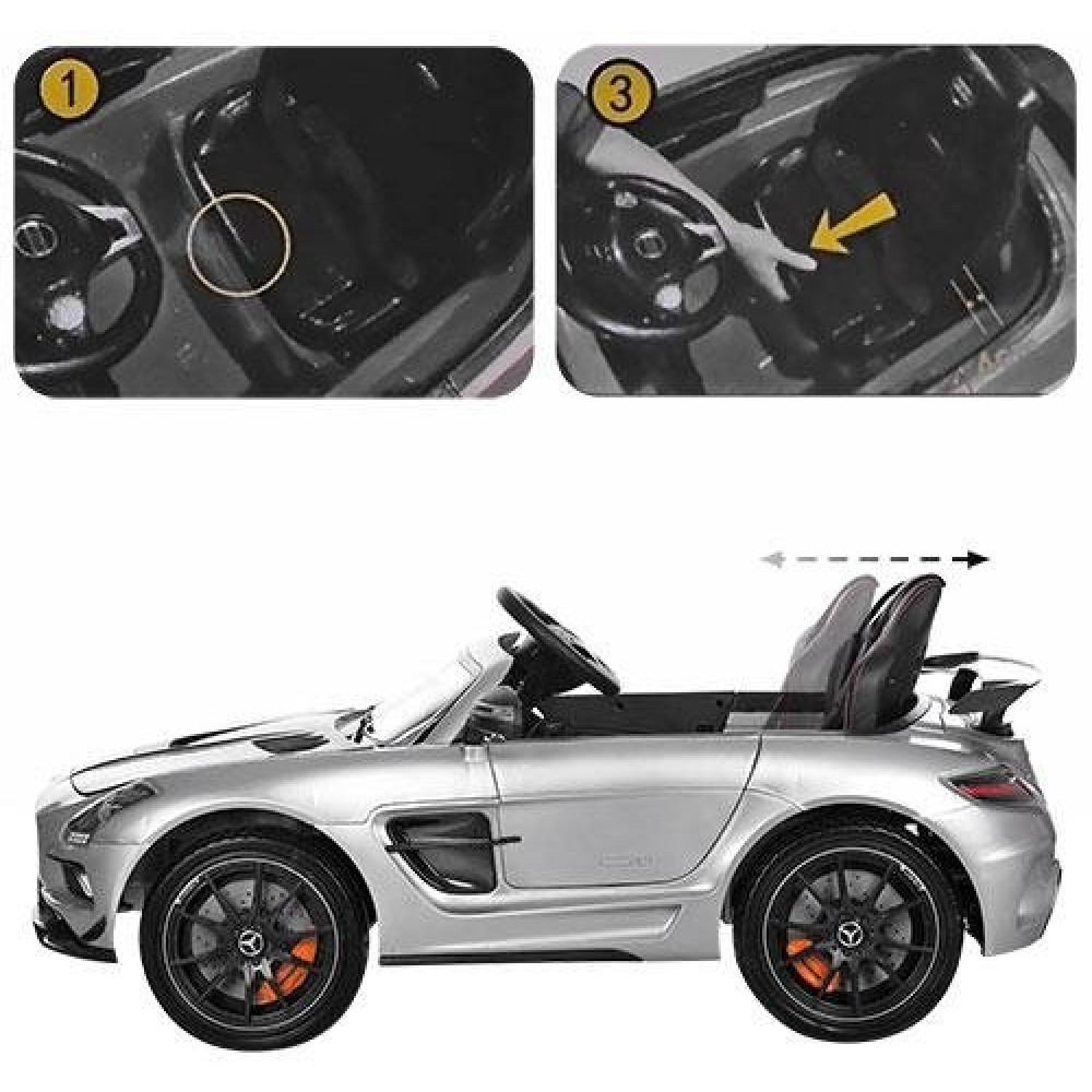 Дитячий електромобіль Mercedes M 2760 EBLRS-11-2 сріблястий-карбон