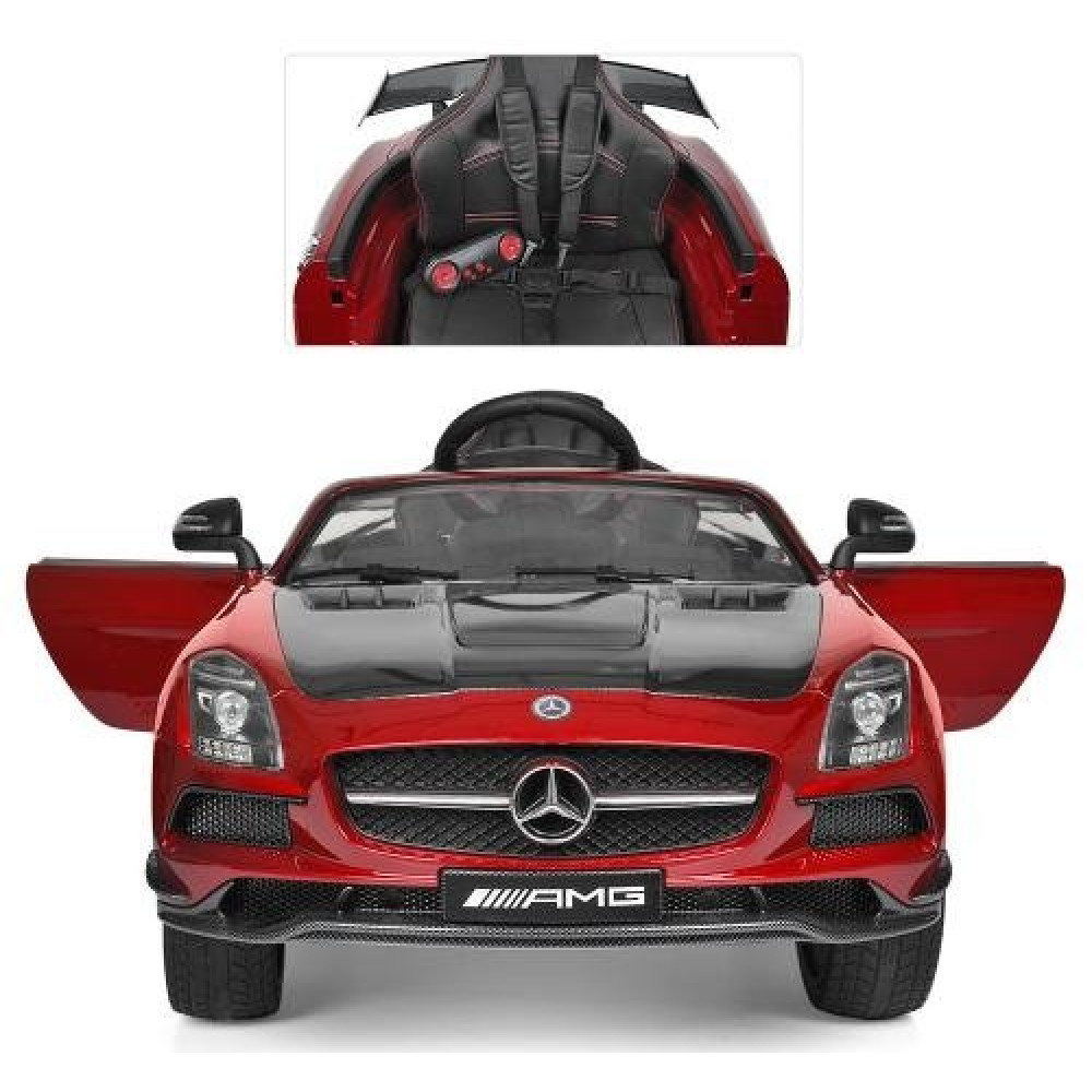 Дитячий електромобіль Mercedes M 2760 EBLRS-3-2 червоний-карбон