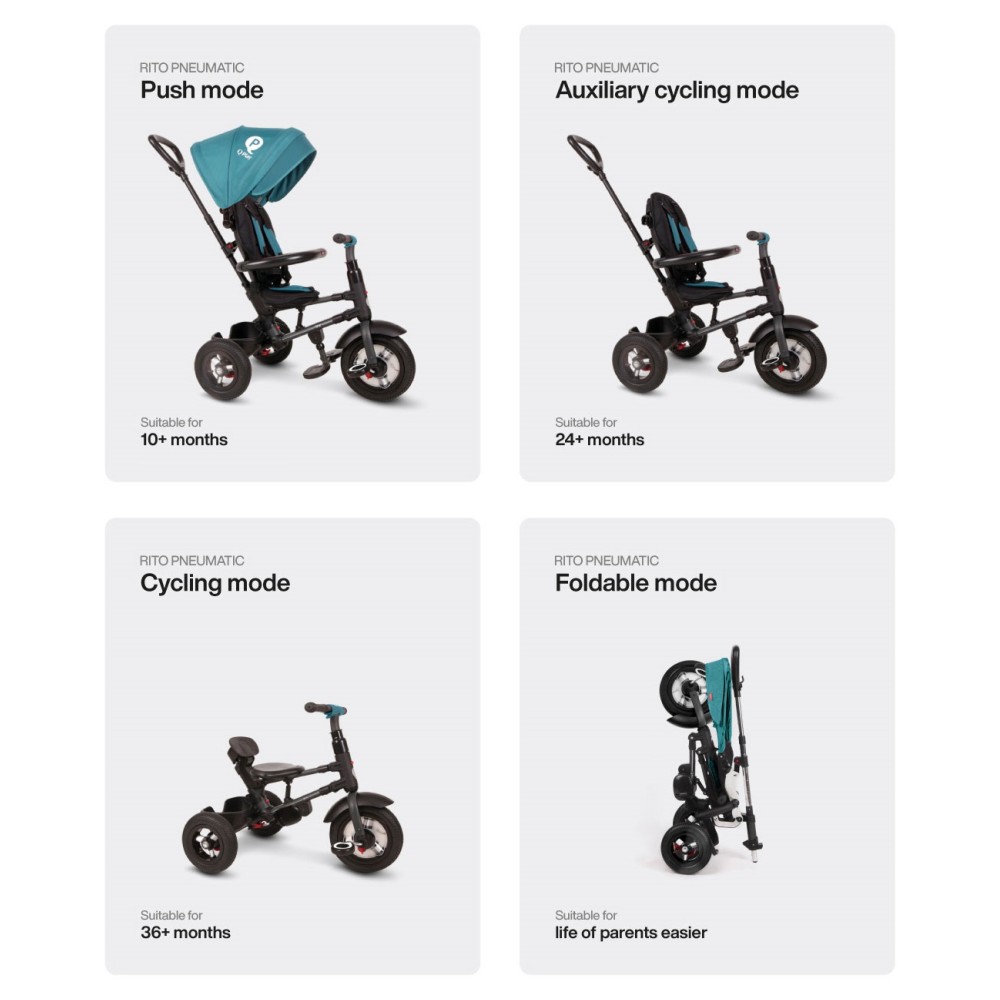 Триколісний велосипед Qplay Rito Rubber Red