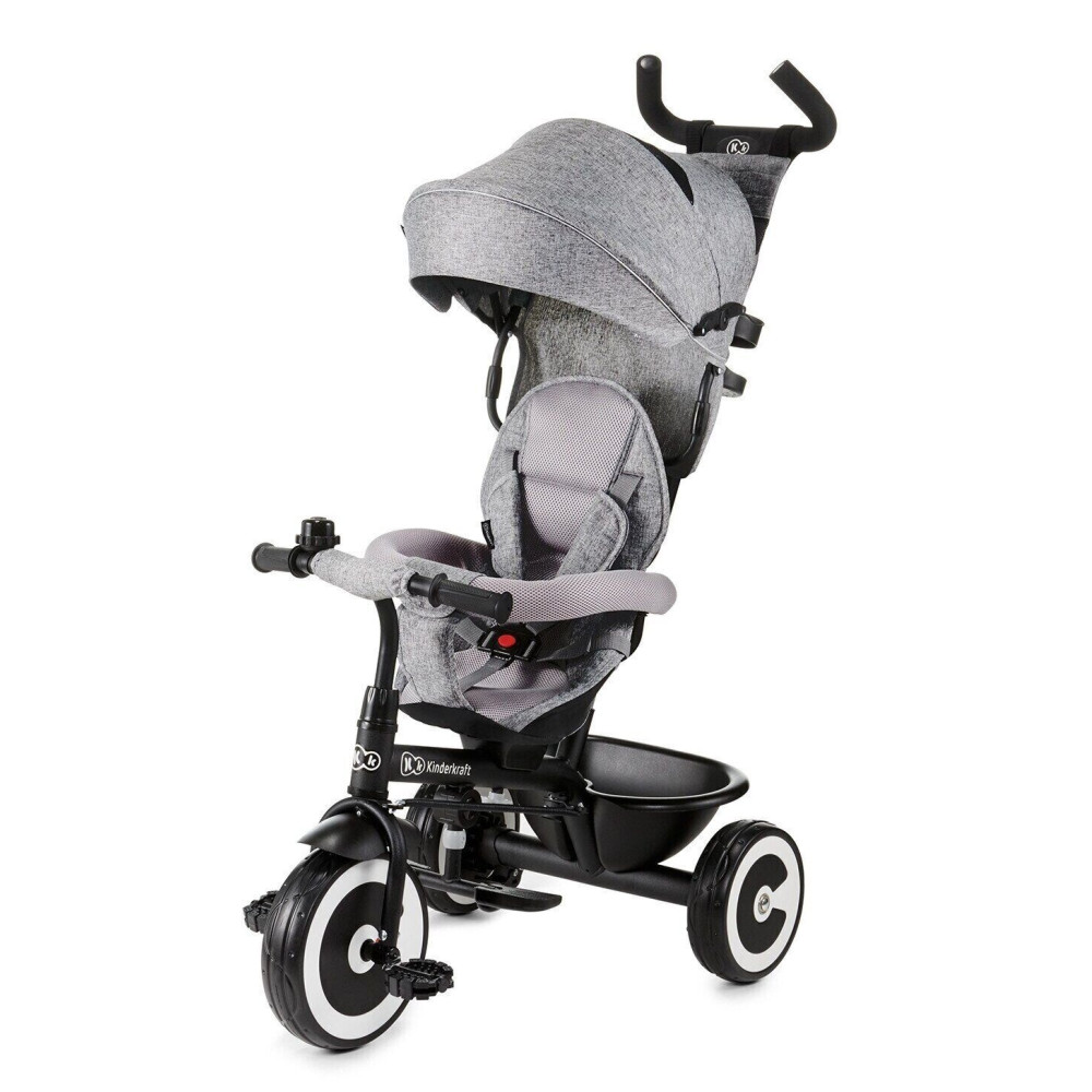 Kinderkraft Aston - триколісний велосипед (від 9 місяців до 5 років), легкий, компактний, з можливістю реверсивного руху • Grey (KKRASTOGRY0000)