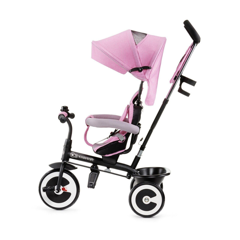 Kinderkraft Aston - триколісний велосипед (від 9 місяців до 5 років), легкий, компактний, з можливістю реверсивного руху • Pink (KKRASTOPNK0000)