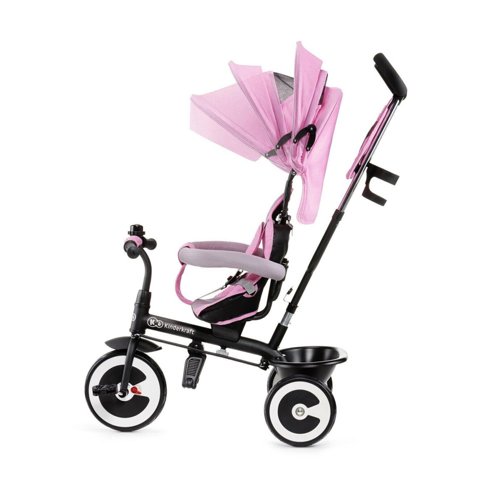Kinderkraft Aston - триколісний велосипед (від 9 місяців до 5 років), легкий, компактний, з можливістю реверсивного руху • Pink (KKRASTOPNK0000)