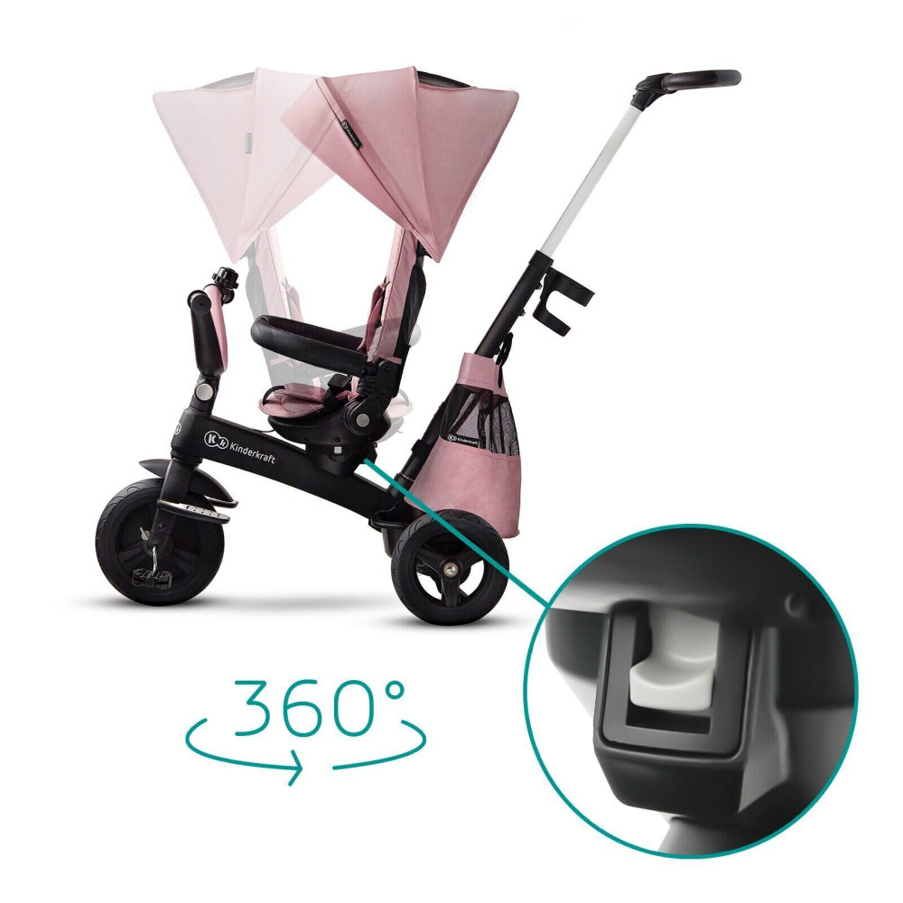 Kinderkraft Easytwist - триколісний модульний велосипед з можливістю реверсивного ходу (від 9 місяців до 5 років) • Pink (KKRETWIPNK0000)