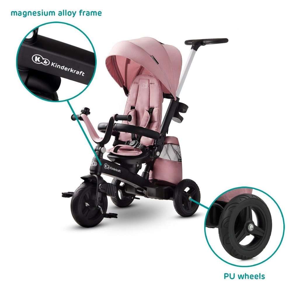 Kinderkraft Easytwist - триколісний модульний велосипед з можливістю реверсивного ходу (від 9 місяців до 5 років) • Pink (KKRETWIPNK0000)