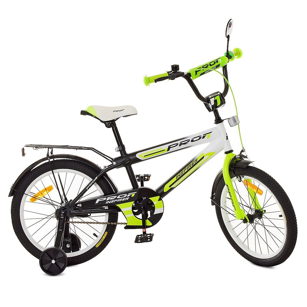 Велосипед двухколесный Prof1 Inspirer 18 д SY1854 черно-салатовый