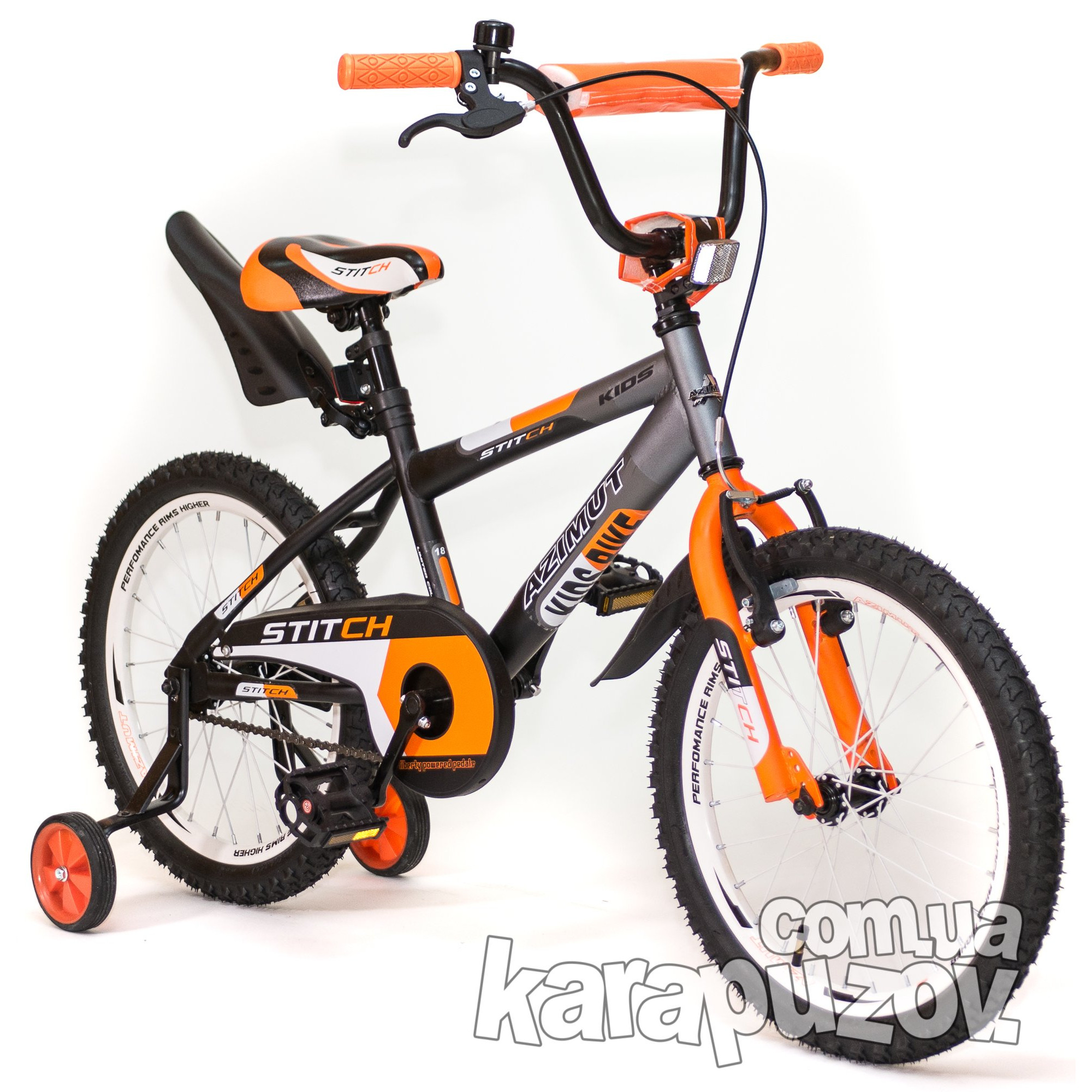 Велосипед двухколесный Azimut Stitch 18 д. Orange (Азимут Стич) ᐈ