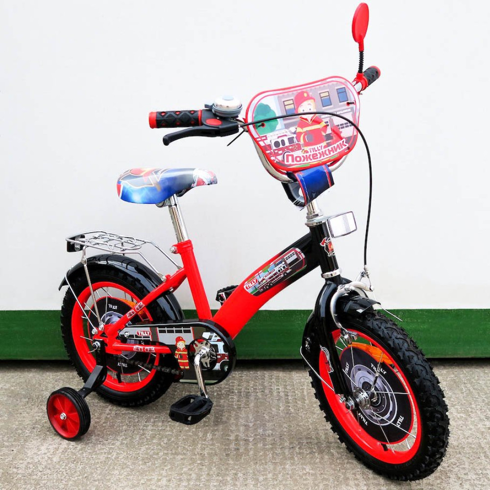 Велосипед двухколёсный Tilly Пожежник 14 д. T-21429 Red-Black