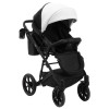 Коляска 2 в 1 Bair Kiwi кожа 100% BK-51/15 белый - черный