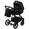 Коляска 2 в 1 Bair Kiwi кожа 100% BK-15 черный