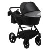 Коляска 2 в 1 Bair Kiwi кожа 100% BK-15 черный