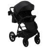 Коляска 2 в 1 Bair Kiwi кожа 100% BK-15 черный