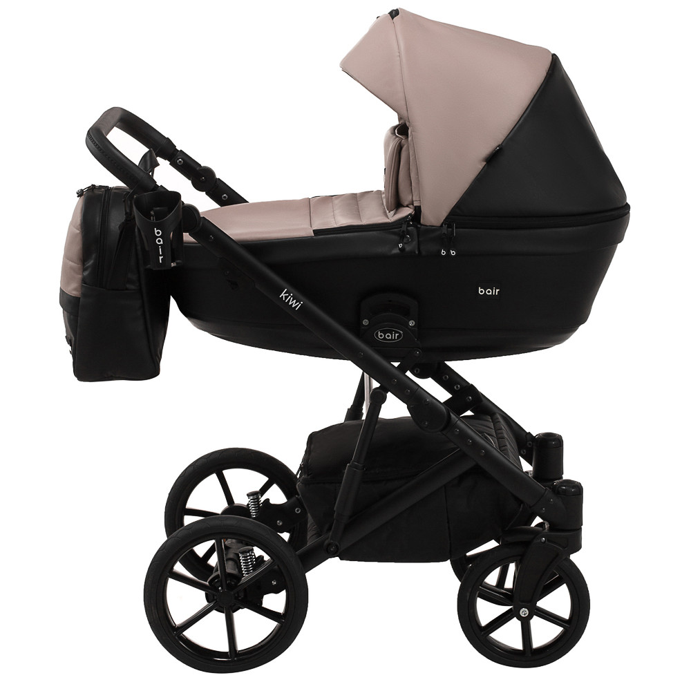 Коляска 2 в 1 Bair Kiwi кожа 100% BK-18/15 капучино - черный