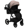 Коляска 2 в 1 Bair Kiwi кожа 100% BK-18/15 капучино - черный