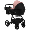 Коляска 2 в 1 Bair Kiwi кожа 100% BK-44/15 розовый (пудра) - черный