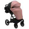 Коляска 2 в 1 Bair Kiwi кожа 100% BK-44/15 розовый (пудра) - черный