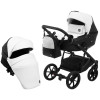 Коляска 2 в 1 Bair Kiwi кожа 100% BK-51/15 белый - черный