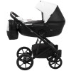 Коляска 2 в 1 Bair Kiwi кожа 100% BK-51/15 белый - черный