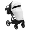 Коляска 2 в 1 Bair Kiwi кожа 100% BK-51/15 белый - черный