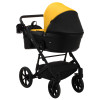 Коляска 2 в 1 Bair Kiwi кожа 100% BK-63/15 желтый - черный