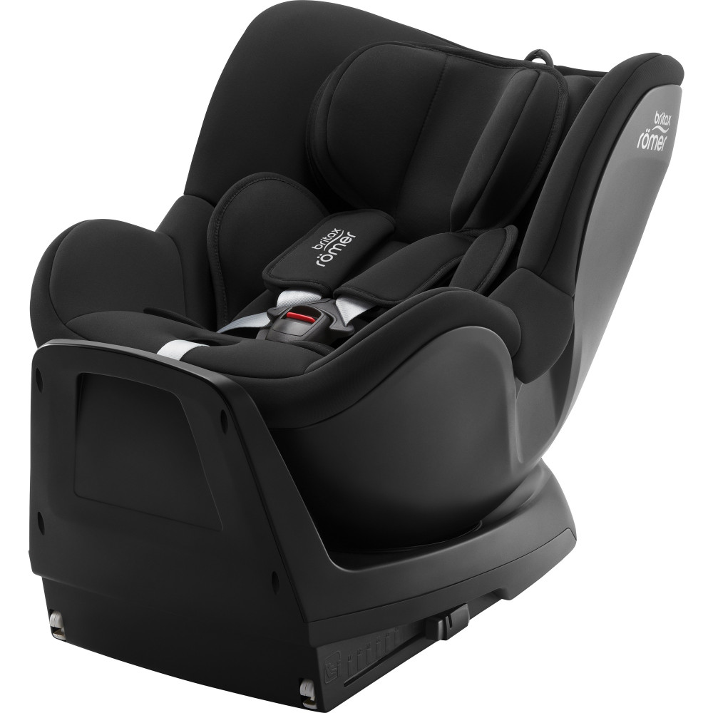 Britax Romer Dualfix Plus - автокресло для новорожденного (от 0 до 4 лет / 40 - 105 см) с функцией поворота на 360 градусов (против и по ходу движения), с креплением ISOFIX • Space Black