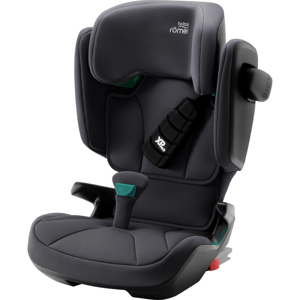 Britax Romer Kidfix i-Size - автокресло для детей (от 3.5 до 12 лет / 100 - 150 см), накладка на ремень, дополнительная боковая защита, система SecureGuard • Storm Grey