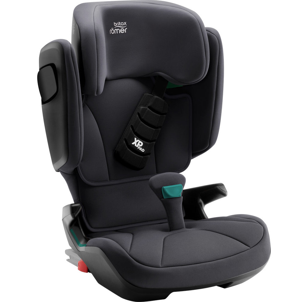 Britax Romer Kidfix i-Size - автокресло для детей (от 3.5 до 12 лет / 100 - 150 см), накладка на ремень, дополнительная боковая защита, система SecureGuard • Storm Grey