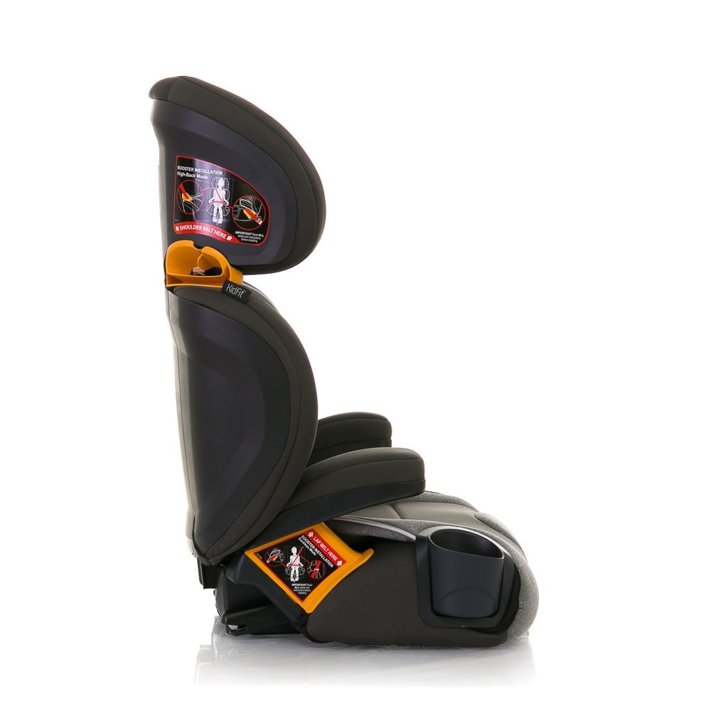 Chicco KidFit - дитяче автокрісло, автокрісло-бустер, бічний захист (від 4 до 12 років / 97-145 см) • Чорно-сірий (79014.57.07)