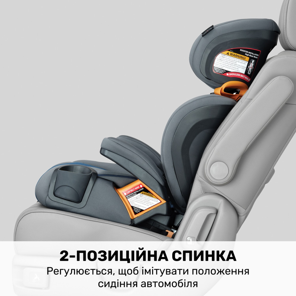 Chicco KidFit ClearTex Plus - дитяче автокрісло з кріпленням Isofix, анатомічне сидіння (від 4 до 12 років / 97 – 145 см) • Black (79627.24.07)