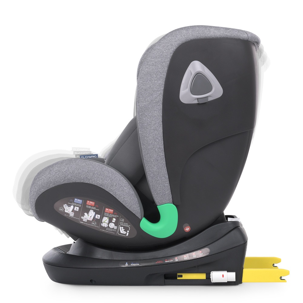 El Camino i-Trust Plus ME 1081-1 - детское автокресло i-Size (0 – 12 лет / 40 – 150 см) с функцией поворота 360 по ходу и против направления движения, крепление Isofix • Light Gray