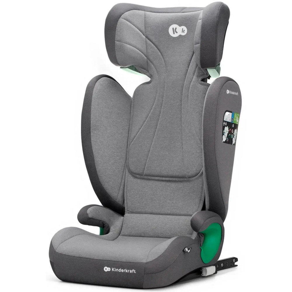 Kinderkraft Junior Fix 2 i-Size - автокресло для детей (от 3.5 до 12 лет / 100 - 150 см) • Rocket Grey (KCJUFI20GRY0000)