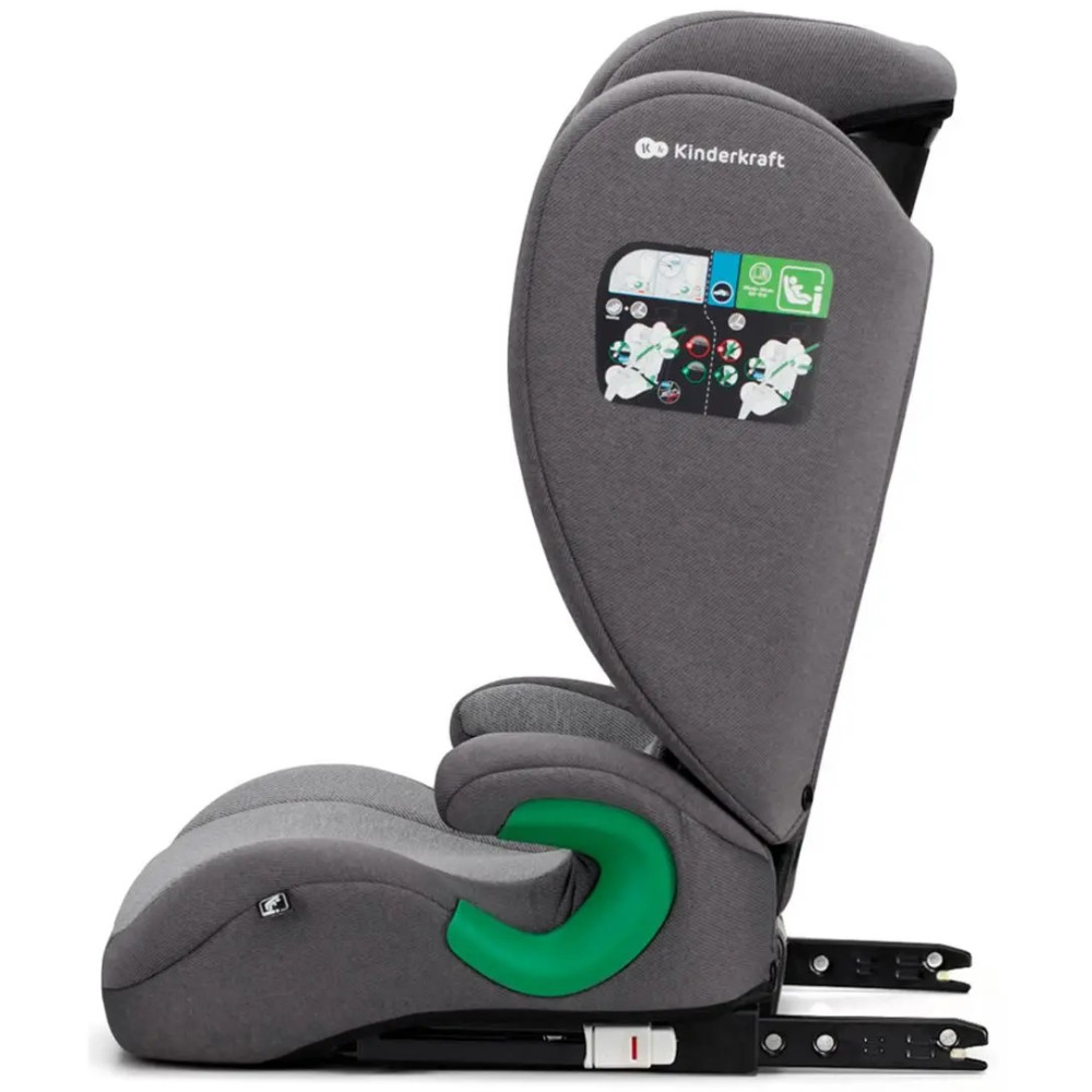Kinderkraft Junior Fix 2 i-Size - автокресло для детей (от 3.5 до 12 лет / 100 - 150 см) • Rocket Grey (KCJUFI20GRY0000)
