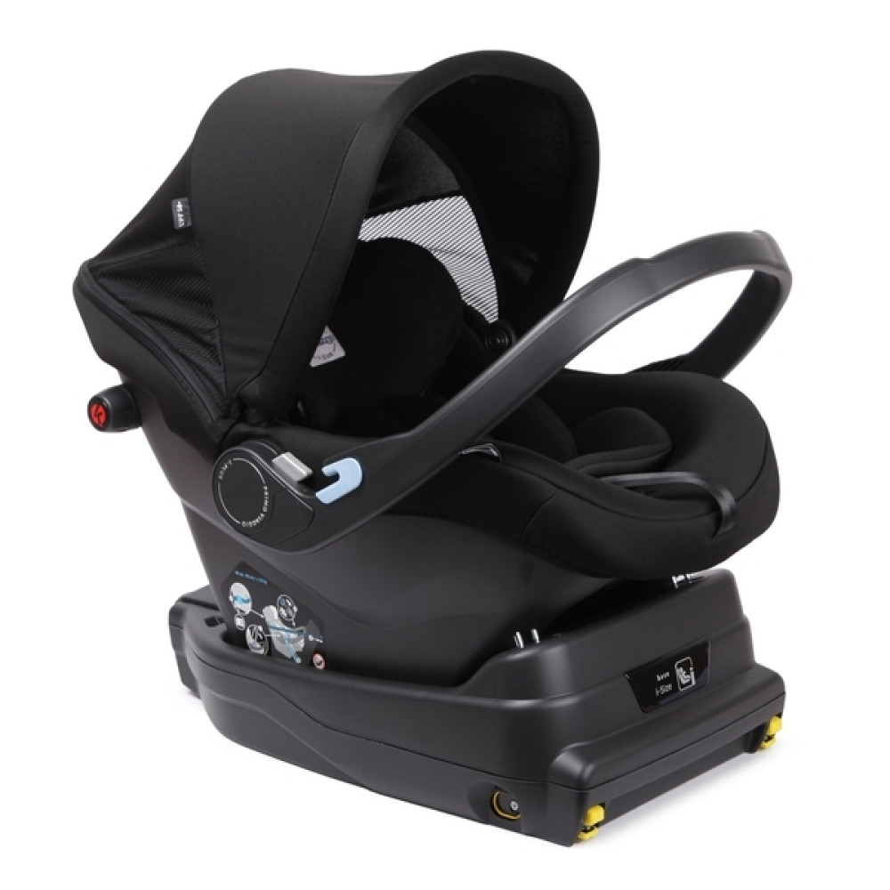 Peg Perego Primo Viaggio - автокресло для новорожденных с базой i-Size (0-13 кг / 0 до 15 месяцев), большой капюшон, регулировка подголовника, установка на шасси коляски • Onyx