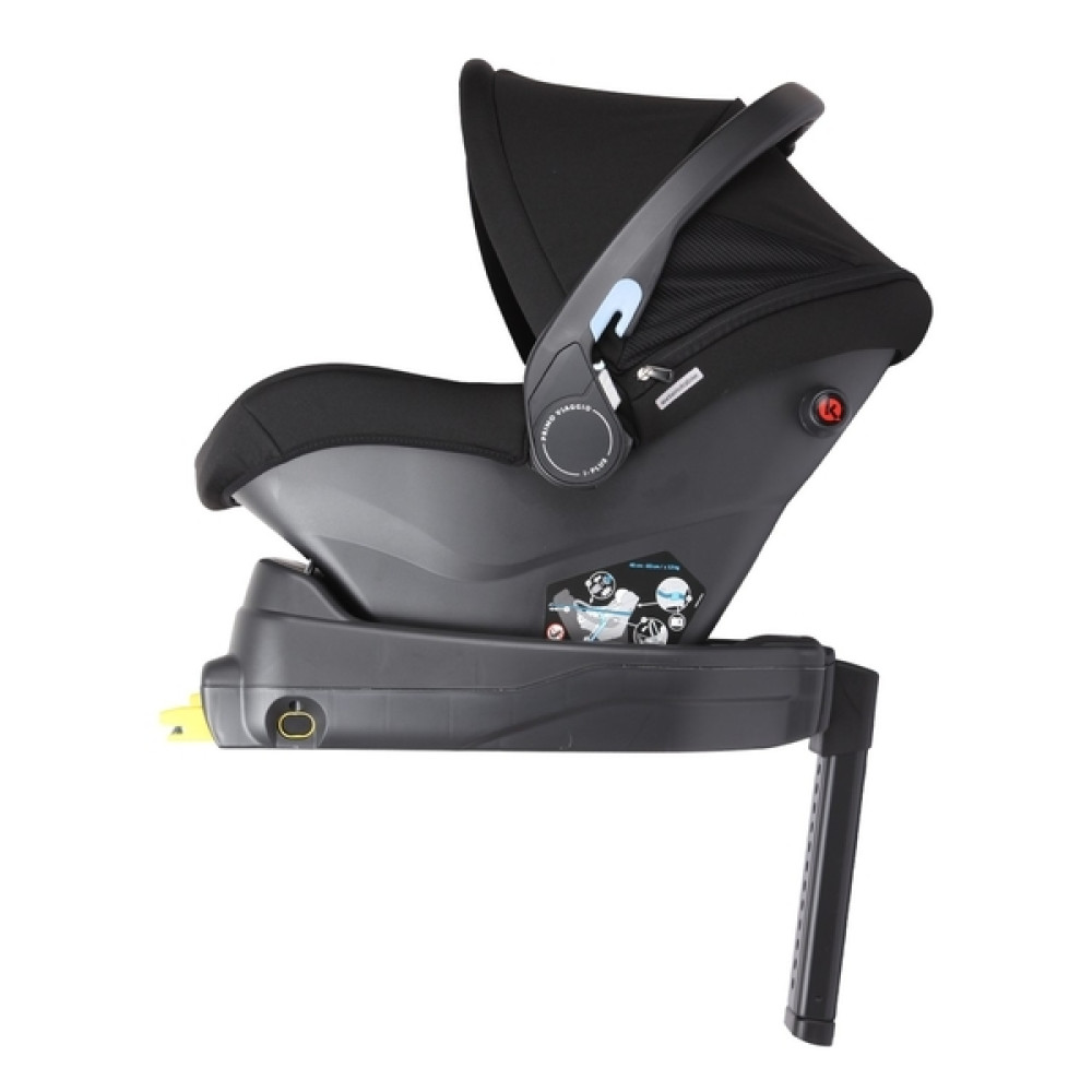 Peg Perego Primo Viaggio - автокресло для новорожденных с базой i-Size (0-13 кг / 0 до 15 месяцев), большой капюшон, регулировка подголовника, установка на шасси коляски • Onyx