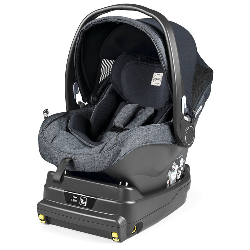 Peg Perego Primo Viaggio - автокресло для новорожденных с базой i-Size (0-13 кг / 0 до 15 месяцев), большой капюшон, регулировка подголовника, установка на шасси коляски • Luxe Mirage