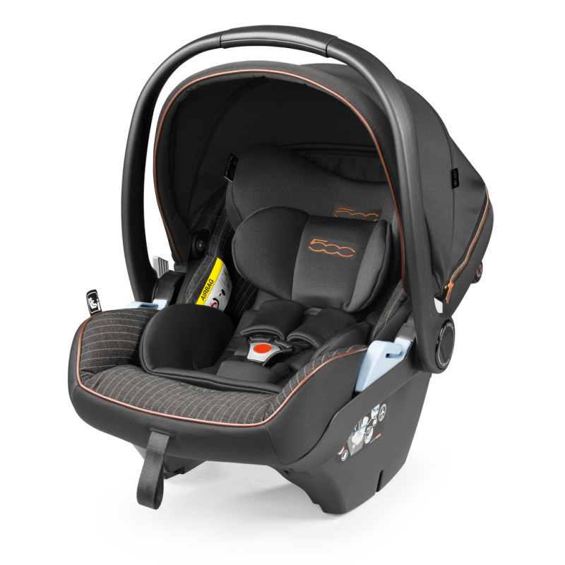 Peg Perego Primo Viaggio Lounge - автокрісло для новонароджених (0-13 кг / 0 до 15 місяців), ергономічне положення, нахил спинки, використання в салоні літака • 500 (з коричневою лінією)