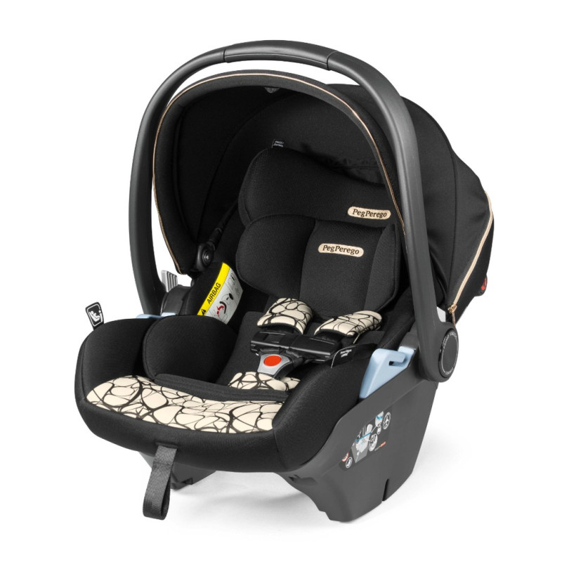 Peg Perego Primo Viaggio Lounge - автокрісло для новонароджених (0-13 кг / 0 до 15 місяців), ергономічне положення, нахил спинки, використання в салоні літака • Grafic Gold (графічне золото)