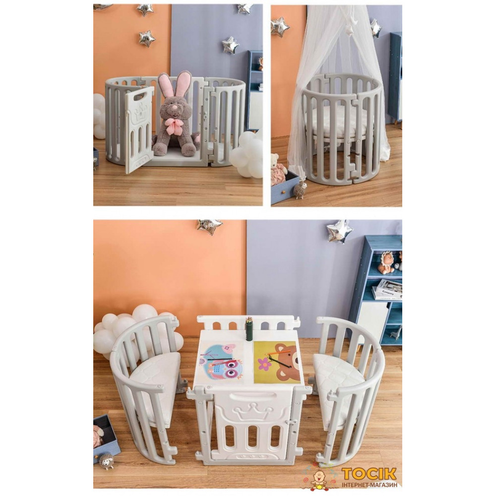 Мультифункциональная кроватка Babyhit 5 в 1 с овальным матрасом Мультифункциональная кроватка Babyhit 5 в 1 с овальным матрасом