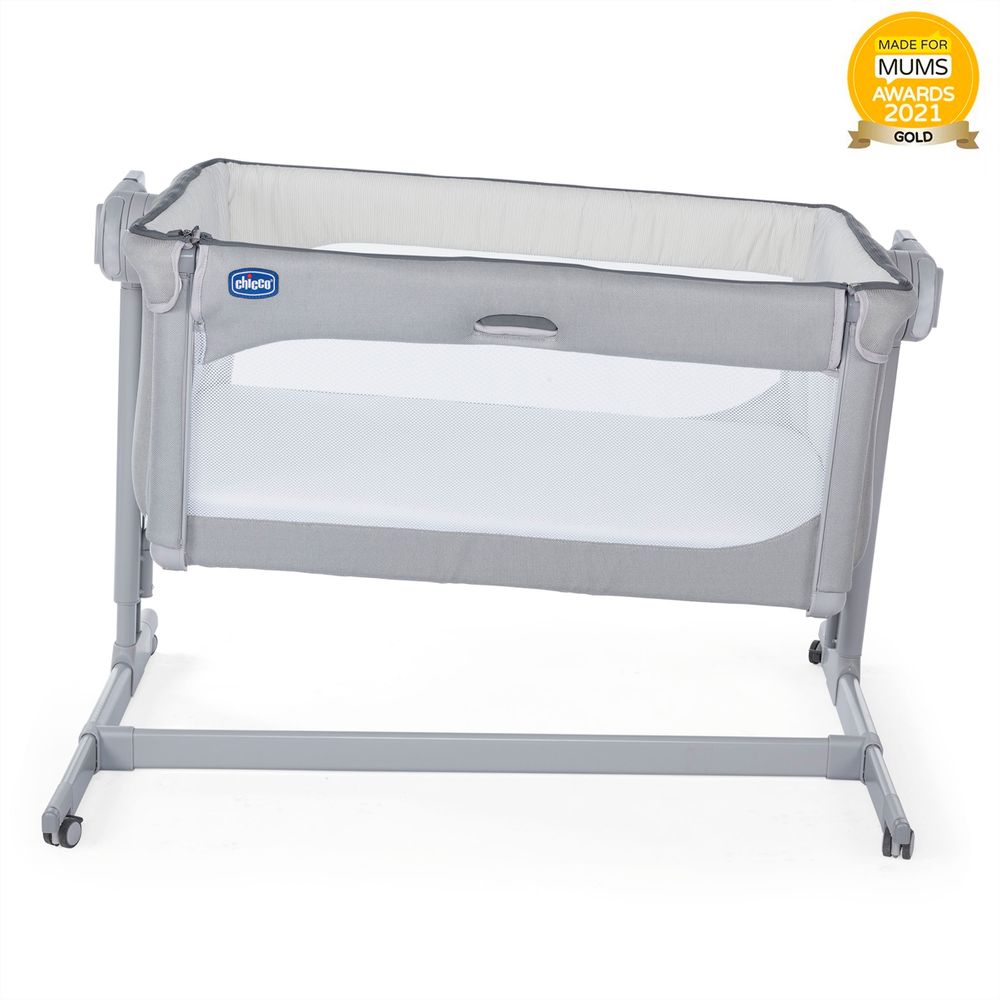 Chicco Next2Me Magic - дитяче приставне ліжечко з режимом заколисування • Сірий (79701.19)