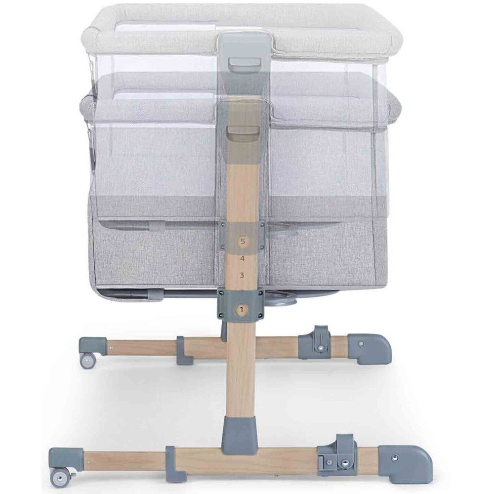 Приставне ліжечко-колиска Kinderkraft Neste Air Grey Wood (KKLNEAIRGRY00W)