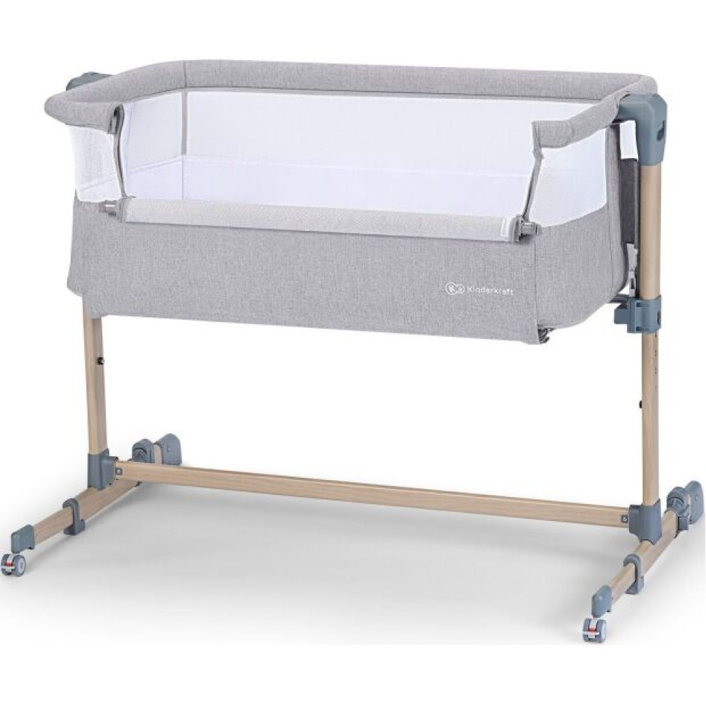 Приставне ліжечко-колиска Kinderkraft Neste Air Grey Wood (KKLNEAIRGRY00W)